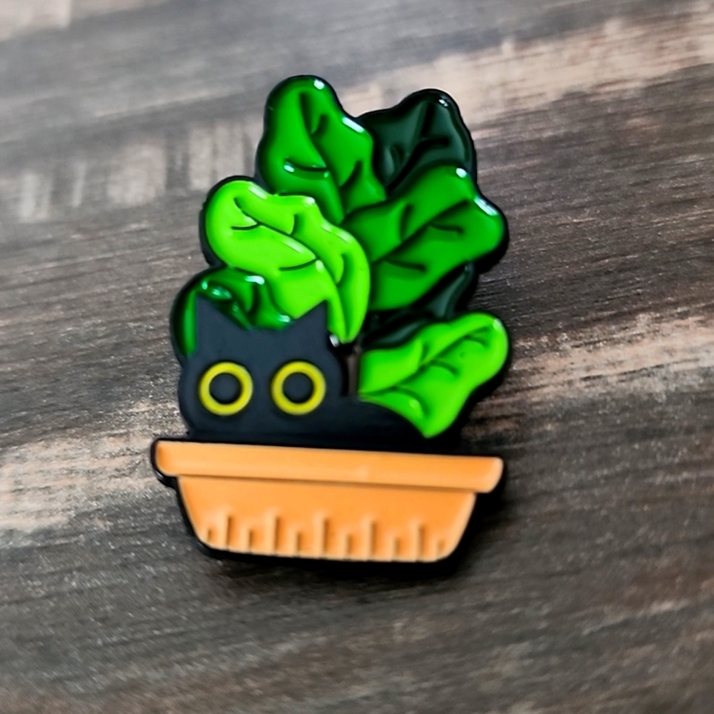 Plant BLACK CAT Brooch BROOCH PIN